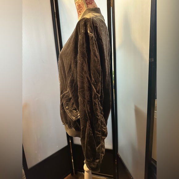 NWOT Free People Velvet Ruched Bomber Jacket - Picture 9 of 12